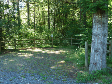 After three miles of loose gravel the trail stops at a turning area and fence – no features...